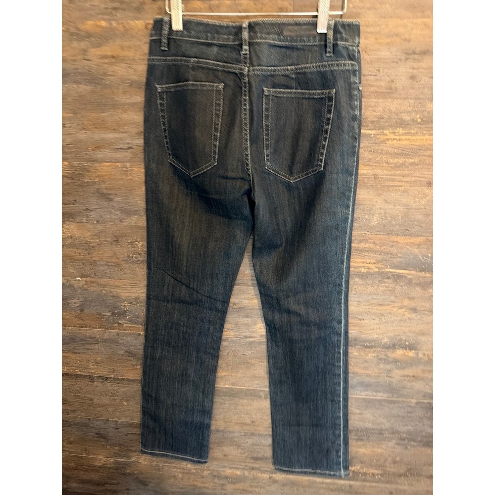 Elie Tahari Jade Jean High Waisted Fitted Straight Leg Dark Wash Denim Size 4
